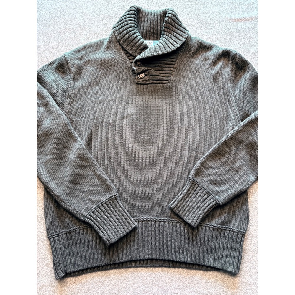 Polo Ralph Lauren Vintage Mens XL Black Cotton Shawl Collar Sweater Button